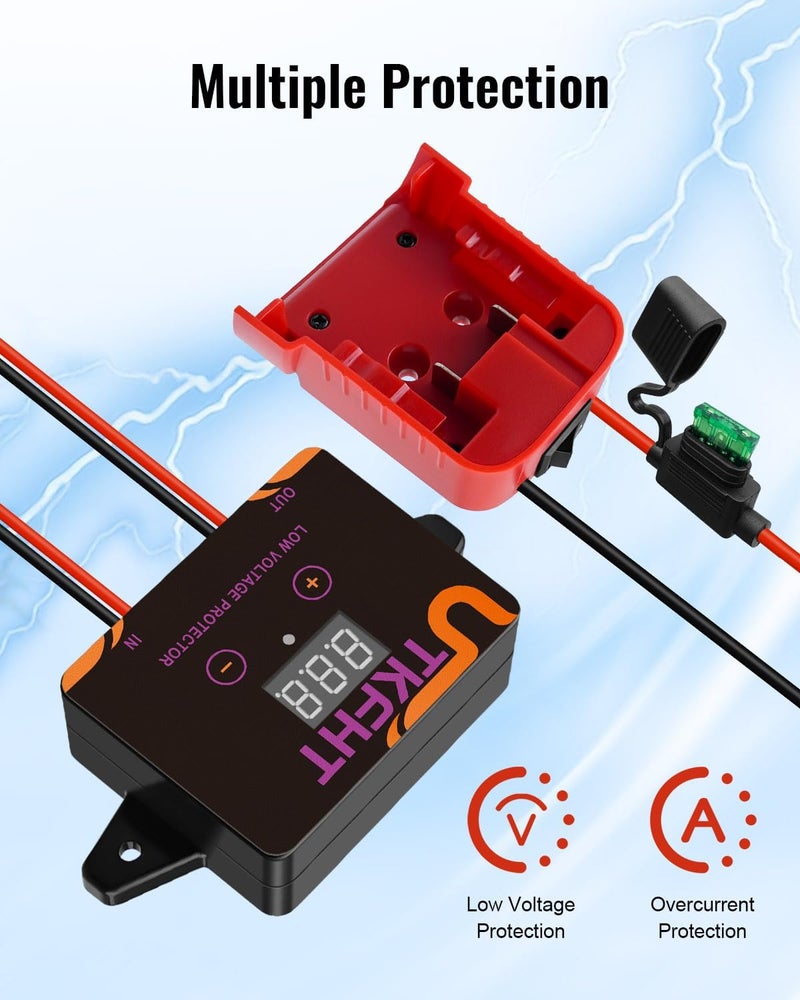 UTKFHT Power Wheel Adapter Kit Fit for Milwaukee M18 18V Battery with Voltage Regulator Fuse and Wire Terminals, Waterproof Battery Conversion Kit for DIY Radio Controlled Truck, Robotics and Car Toys - Image 4